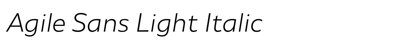 Agile Sans Light Italic